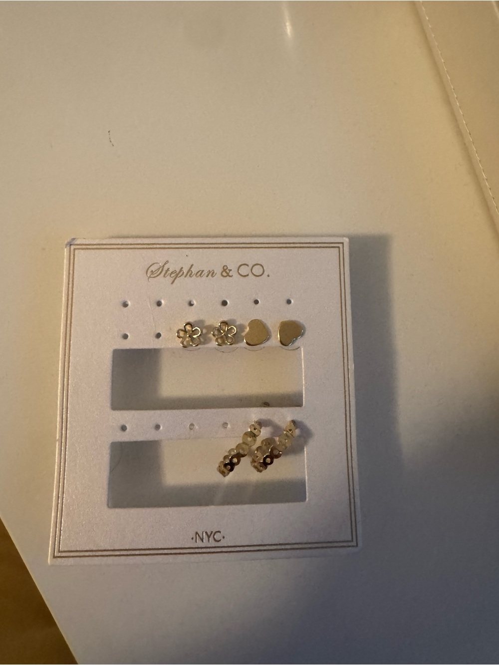 Stephan & Co. Gold Floral and Heart Stud Earring Set
